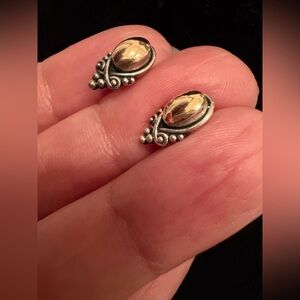 STERLING SILVER & 18K
GOLD PIERCED EARRINGS, SMALL